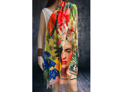 Warme sjaal met kunst Frida Kahlo