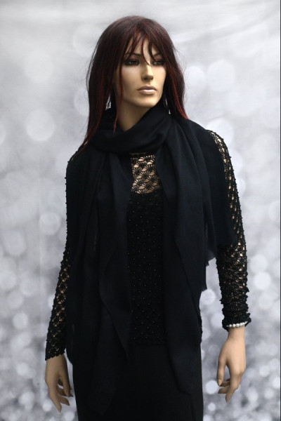 Echte pashmina sjaal of stola, zwart