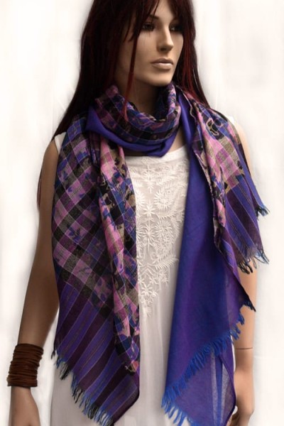 Wollen casual sjaaltje, uniseks, paars