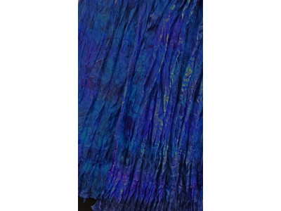 Echte zijden krinkelsjaal, handgeschilderd, marine blauw paarsblauw donker turquoise