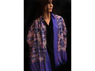 Wollen casual sjaaltje, uniseks, paars