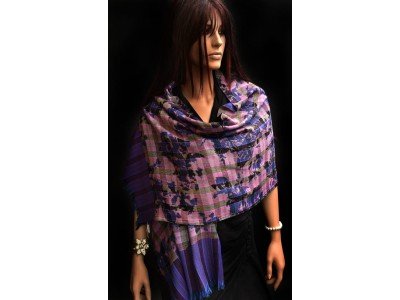 Wollen casual sjaaltje, uniseks, paars