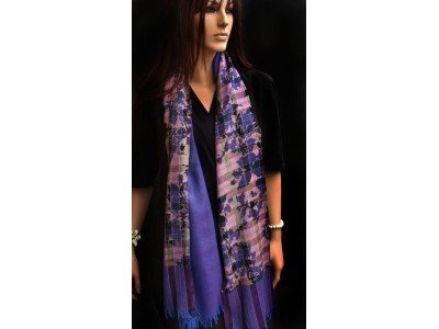 Wollen casual sjaaltje, uniseks, paars