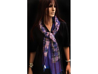 Wollen casual sjaaltje, uniseks, paars