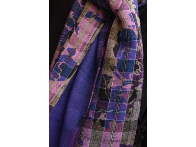 Wollen casual sjaaltje, uniseks, paars