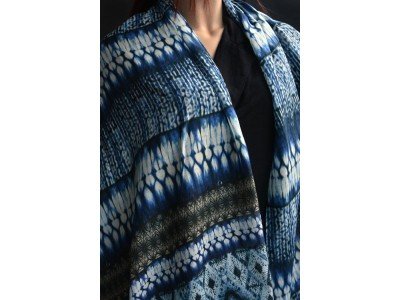 Dun katoenen sjaaltje, indigo, casual