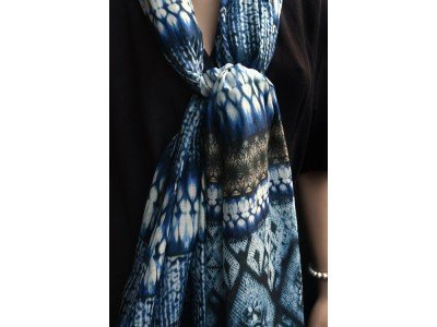 Dun katoenen sjaaltje, indigo, casual