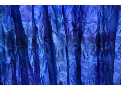 Echte zijden krinkelsjaal, handgeschilderd, marine blauw paarsblauw donker turquoise