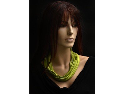 Rond zijden jersey sjaaltje, lente groen. Laatste goedkope. Op is op... (middelste kwaliteit dikte)