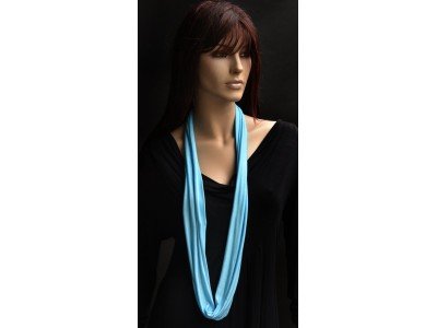 Rond zijden jersey sjaaltje, pastel classic blue, dikste kwaliteit