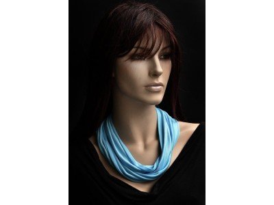 Rond zijden jersey sjaaltje, pastel classic blue, dikste kwaliteit