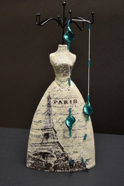 Handmade design brillenkoordje turquoise, asymmetrische kralen