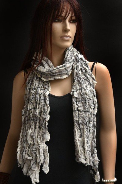 Zwart, wit, grijs casual sjaaltje