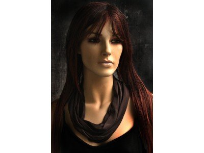 Puur zijden rond sjaaltje van jersey, koffiebruin, dikste kwaliteit