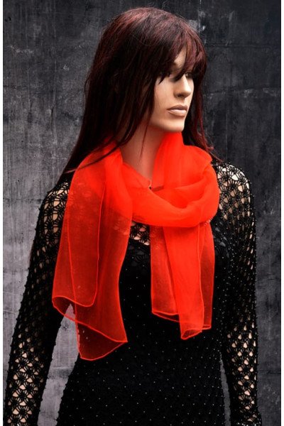 Organza zijden sjaal, zeer zacht mooi rood