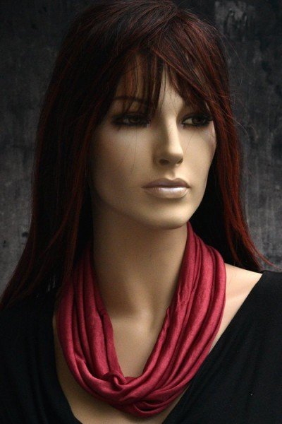 Rond zijden jersey sjaaltje, granaatappel rood (middelste kwaliteit dikte)