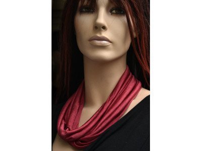 Rond zijden jersey sjaaltje, granaatappel rood (middelste kwaliteit dikte)