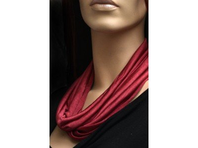 Rond zijden jersey sjaaltje, granaatappel rood (middelste kwaliteit dikte)