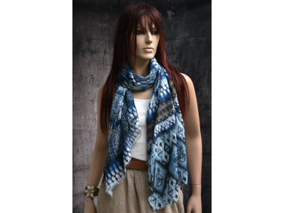 Dun katoenen sjaaltje, indigo, casual