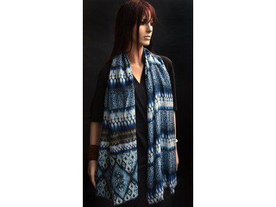 Dun katoenen sjaaltje, indigo, casual